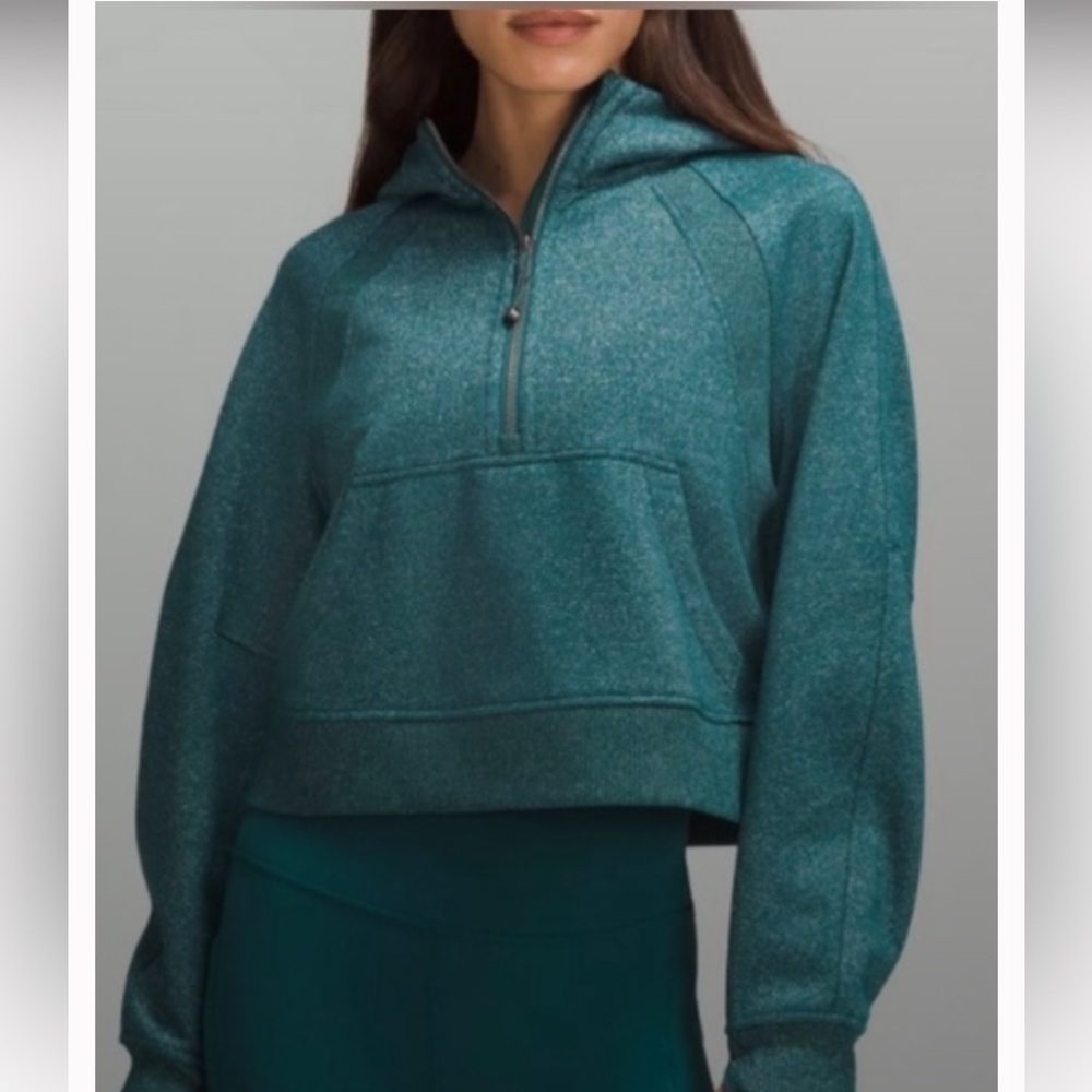 lululemon athletica SCUBA cropped hoodie in Storm Teal Spark *RARE*